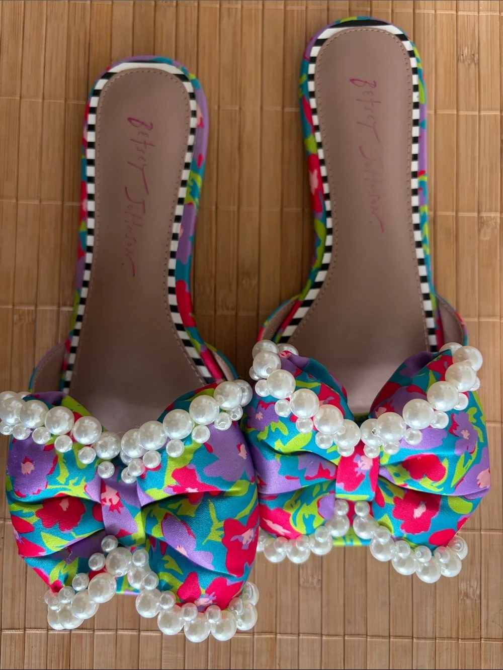 Betsey Johnson Liah Slide Sandal Bright Satin Multi - Picture 6 of 8